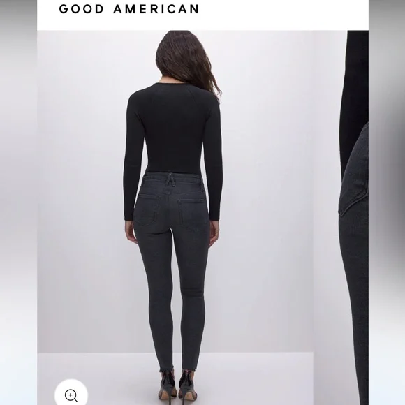 Good American good legs skinny black jeans - Picture 4 of 13